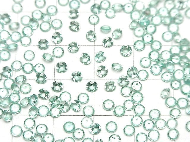 [Video]High Quality Blue Green Apatite AAA Loose stone Round Faceted 3x3mm 5pcs