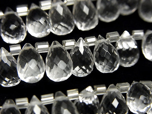 [Video] High Quality Crystal AAA Drop Faceted Briolette 9x6x6mm half or 1strand (22pcs )