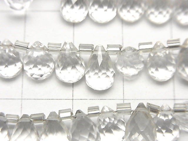 [Video] High Quality Crystal AAA Drop Faceted Briolette 9x6x6mm half or 1strand (22pcs )