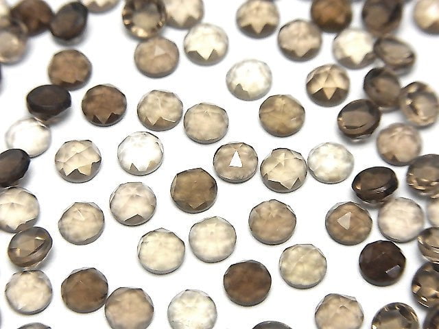 [Video]High Quality Smoky Quartz AAA Round Rose Cut 4x4mm 10pcs