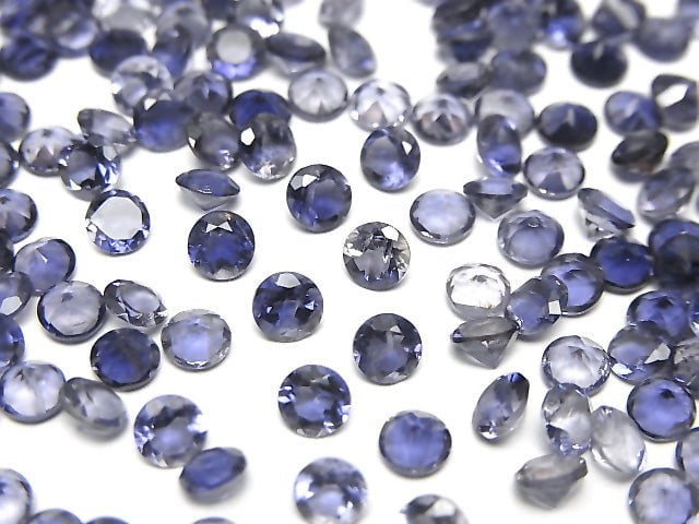 [Video] High Quality Iolite AAA Loose stone Round Faceted 4x4mm 10pcs