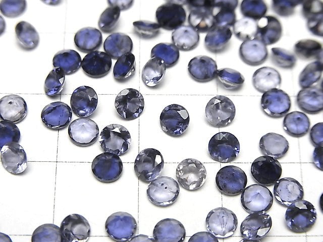 [Video] High Quality Iolite AAA Loose stone Round Faceted 4x4mm 10pcs