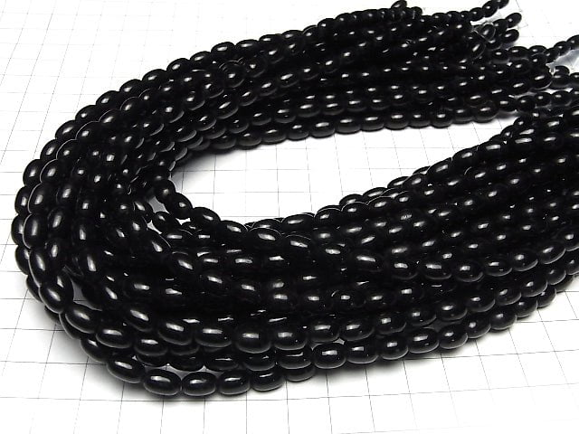 1strand $4.79! Buffalo Horn Rice 9x6x6 Black 1strand beads (aprx.15inch / 38cm)