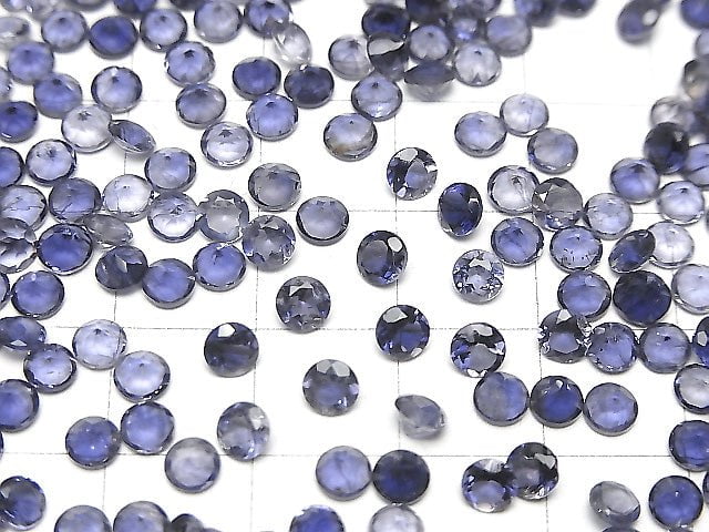 [Video] High Quality Iolite AAA Loose stone Round Faceted 4x4mm 10pcs