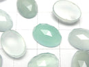 Sea Blue Chalcedony AAA Rose Cut Oval 14 x 10 mm 2 pcs $6.79!
