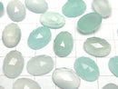 Sea Blue Chalcedony AAA Rose Cut Oval 14 x 10 mm 2 pcs $6.79!