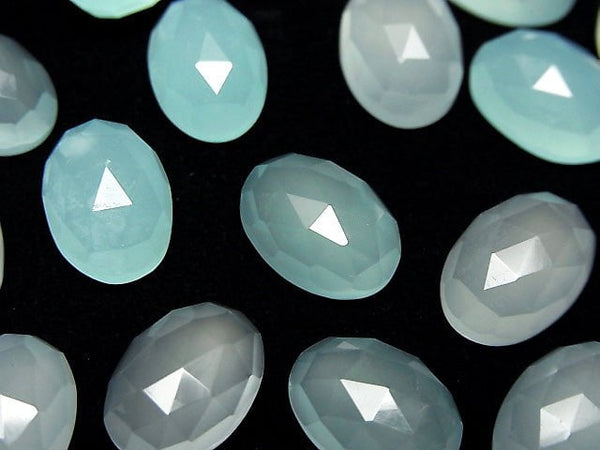 Sea Blue Chalcedony AAA Rose Cut Oval 14 x 10 mm 2 pcs $6.79!