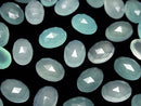 Sea Blue Chalcedony AAA Rose Cut Oval 14 x 10 mm 2 pcs $6.79!