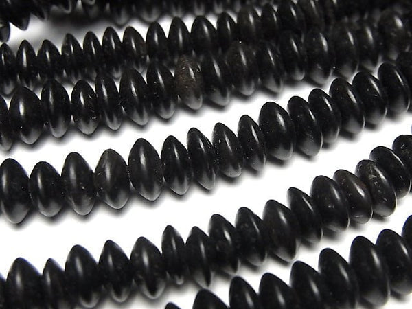 1strand $8.79! Buffalo Horn Roundel 8x8x3 Black 1strand beads (aprx.15inch / 38cm)