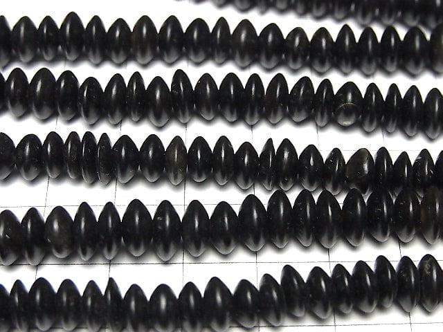 1strand $8.79! Buffalo Horn Roundel 8x8x3 Black 1strand beads (aprx.15inch / 38cm)