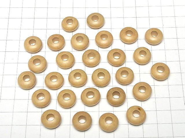 White Wood Rondelle 13 mm [5 mm hole] 10 pcs $2.79!
