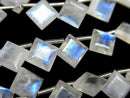 [Video] High Quality Rainbow Moonstone AA++ Diamond Faceted 9x9mm half or 1strand (18pcs)