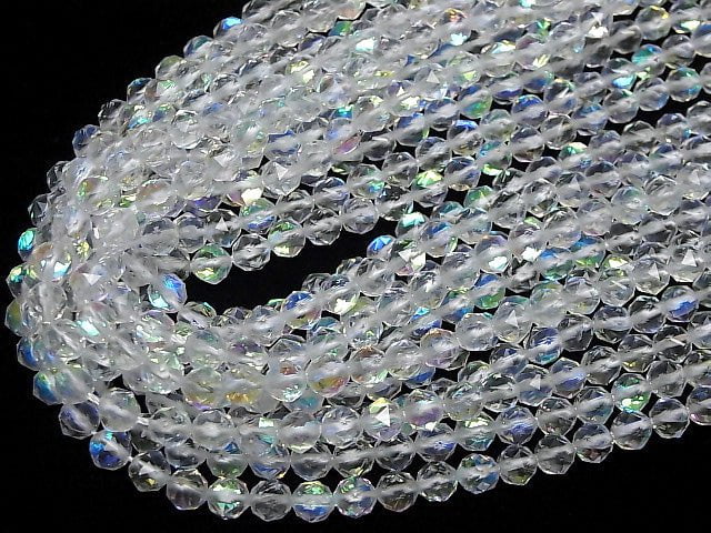 [Video] High Quality! Luna Flash Star Faceted Round 6mm 1strand beads (aprx.15inch / 37cm)