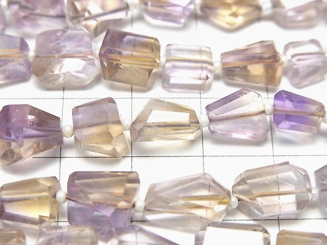 [Video]High Quality Ametrine AAA- Faceted Nugget half or 1strand beads (aprx.7inch/18cm)