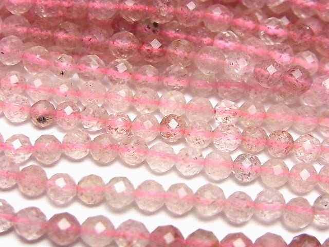 [Video] High Quality! Pink Epidote AA+ Faceted Round 4mm 1strand beads (aprx.15inch / 36cm)