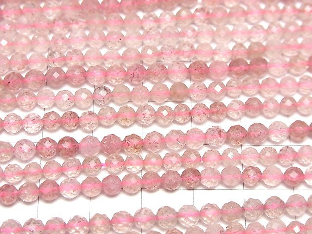 [Video] High Quality! Pink Epidote AA+ Faceted Round 4mm 1strand beads (aprx.15inch / 36cm)