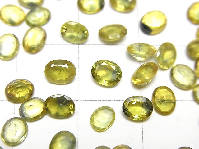 [Video] High Quality Yellow-Green Sapphire AA++ Loose stone Oval Faceted 5x4mm 5pcs