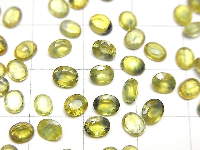 [Video] High Quality Yellow-Green Sapphire AA++ Loose stone Oval Faceted 5x4mm 5pcs