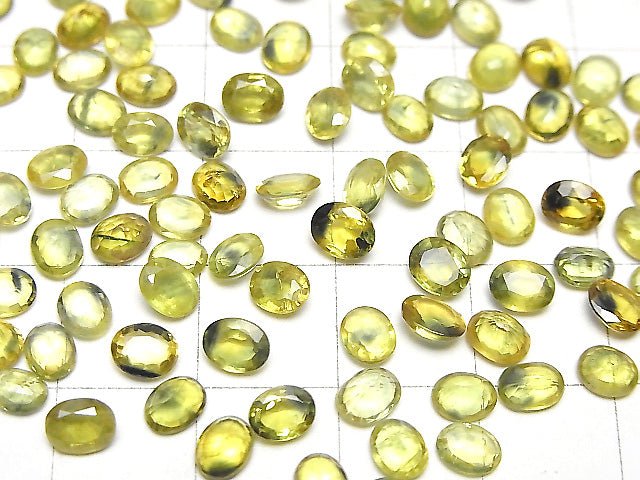 [Video] High Quality Yellow-Green Sapphire AA++ Loose stone Oval Faceted 5x4mm 5pcs