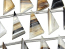 [Video] Black Stripe Agate Flat Triangle 1strand (10pcs )
