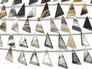 [Video] Black Stripe Agate Flat Triangle 1strand (10pcs )