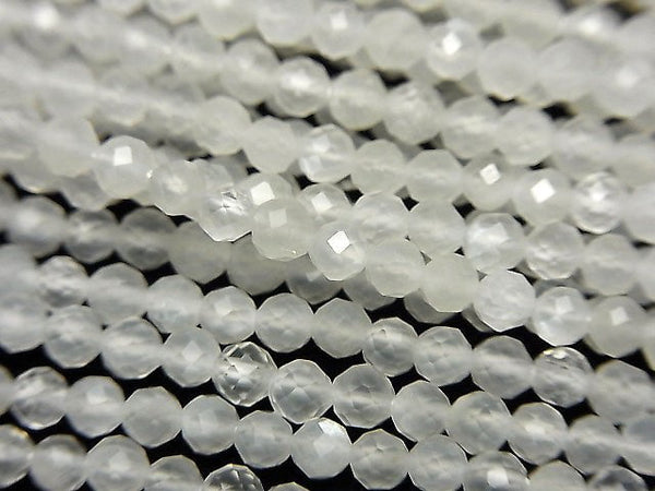 High Quality! White Moonstone AAA Faceted Round 3mm 1strand beads (aprx.15inch/36cm)