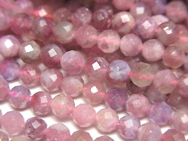 [Video] High Quality! Pink Tourmaline Silica AA++ Faceted Round 4mm 1strand beads (aprx.15inch / 37cm)