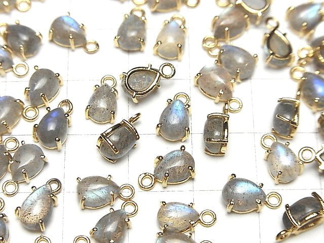 [Video] High Quality Labradorite AAA Bezel Setting Pear shape 7x5mm 18KGP  4pcs $11.79!