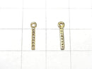 [Video] Diamond Bar Charm 10x1.3x1.5mm 18KGP 1pc