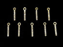[Video] Diamond Bar Charm 10x1.3x1.5mm 18KGP 1pc