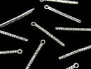 [Video] Diamond Bar Charm 20x1.5x2mm Silver925 1pc