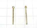 [Video] Diamond Bar Charm 20x1.5x2mm 18KGP 1pc