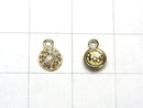 [Video] Diamond Coin Charm 6x6x2mm 18KGP 1pc