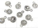 [Video] Diamond Coin Charm 6x6x2mm Silver925 1pc