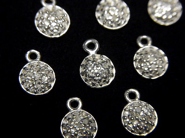 [Video] Diamond Coin Charm 6x6x2mm Silver925 1pc