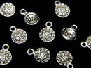 [Video] Diamond Coin Charm 6x6x2mm Silver925 1pc