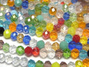 [Video] Glass Beads Faceted Button Rondelle 4x4x3mm Multicolor AB 1strand beads (aprx.17inch / 43cm)
