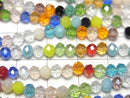[Video] Glass Beads Faceted Button Rondelle 4x4x3mm Multicolor AB 1strand beads (aprx.17inch / 43cm)