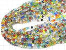 [Video] Glass Beads Faceted Button Rondelle 4x4x3mm Multicolor AB 1strand beads (aprx.17inch / 43cm)