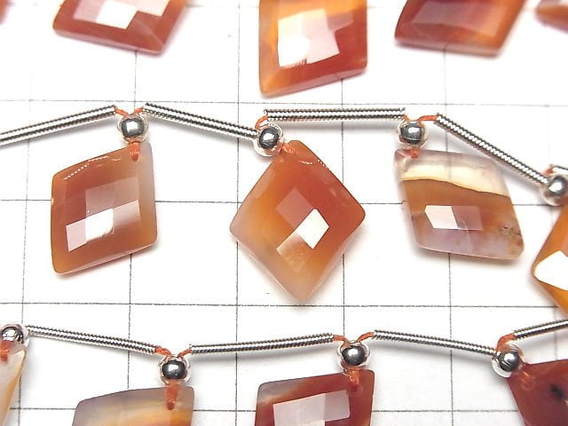 [Video] Mixed Carnelian Diamond Shape 1strand (8pcs)