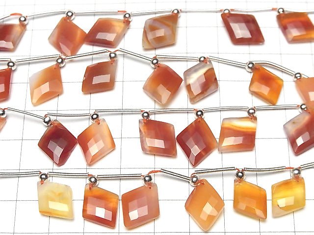 [Video] Mixed Carnelian Diamond Shape 1strand (8pcs)