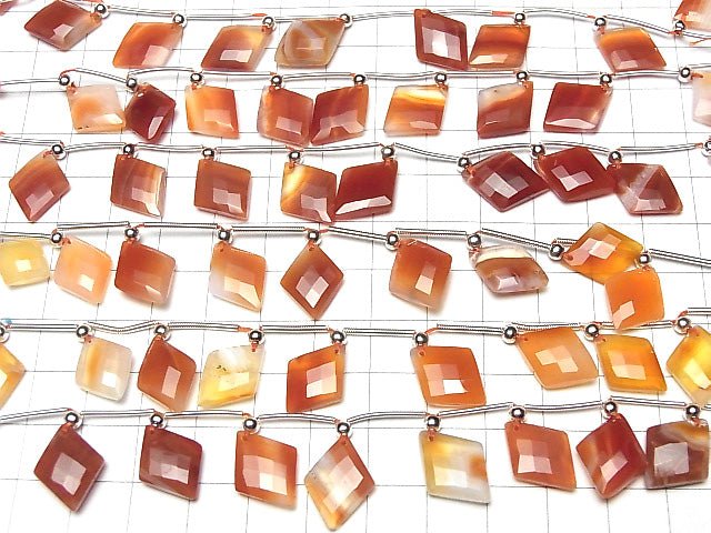 [Video] Mixed Carnelian Diamond Shape 1strand (8pcs)