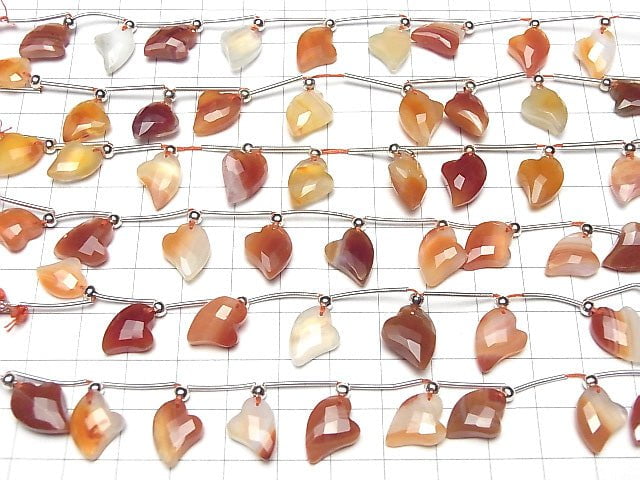 [Video] Mixed Carnelian Heart cut 1strand (8pcs)