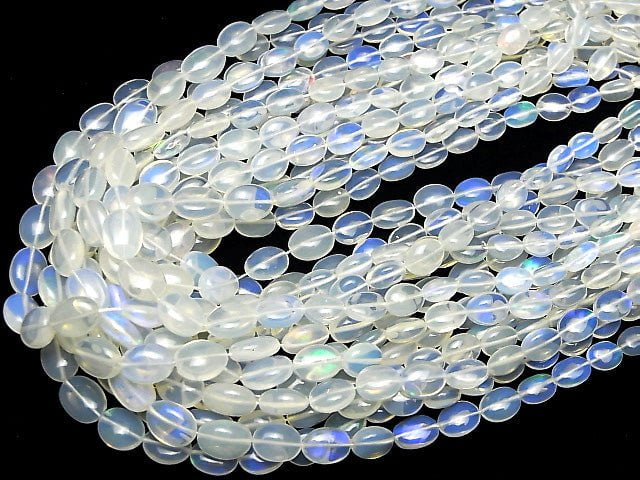 [Video]High Quality Ethiopian Crystal Opal AA++ Oval 1strand beads (aprx.15inch/38cm)