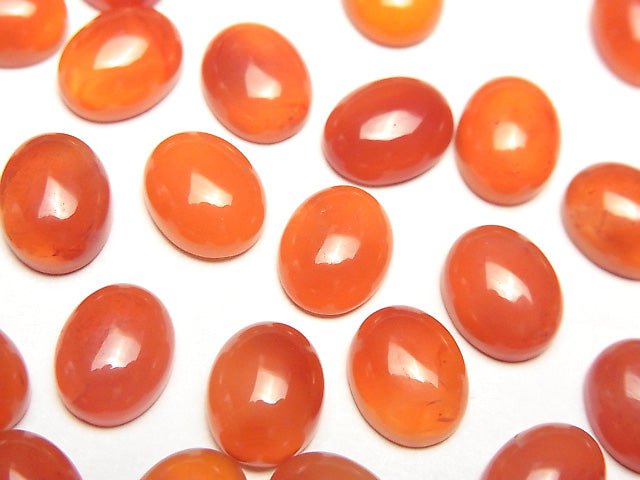 [Video]High Quality Carnelian AAA Oval Cabochon 10x8mm 4pcs