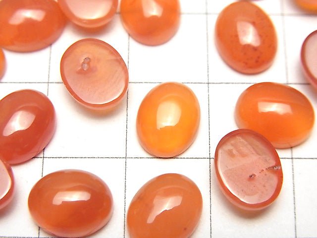 [Video]High Quality Carnelian AAA Oval Cabochon 10x8mm 4pcs