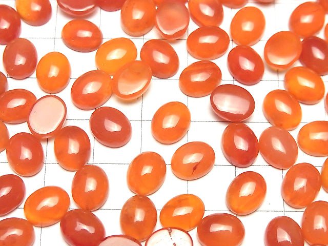 [Video]High Quality Carnelian AAA Oval Cabochon 10x8mm 4pcs