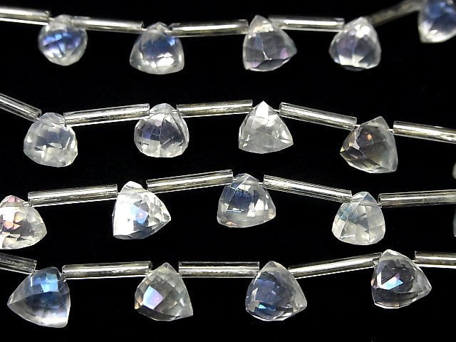 [Video] Aqua Crystal AAA Triangle Cut 8 x 8 x 8 mm 1 strand (10 pcs)