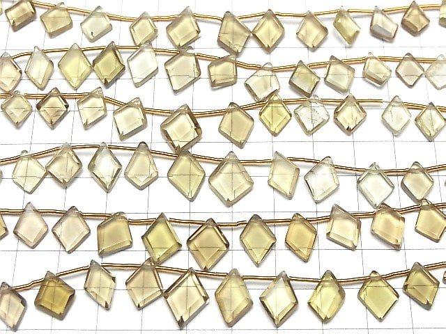 [Video]High Quality Beer Crystal Quartz AAA- Diamond Shape 1strand beads (aprx.6inch/16cm)