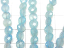 [Video] Blue Chalcedony AAA Vertical Hole Heart cut 6x6mm 1strand beads (aprx.6inch / 16cm)
